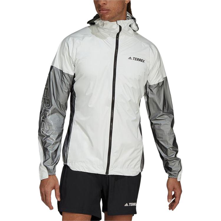 adidas Terrex Agravic Pro Trail Running Rain Jacket Asia Sizing 'White Black' H44115