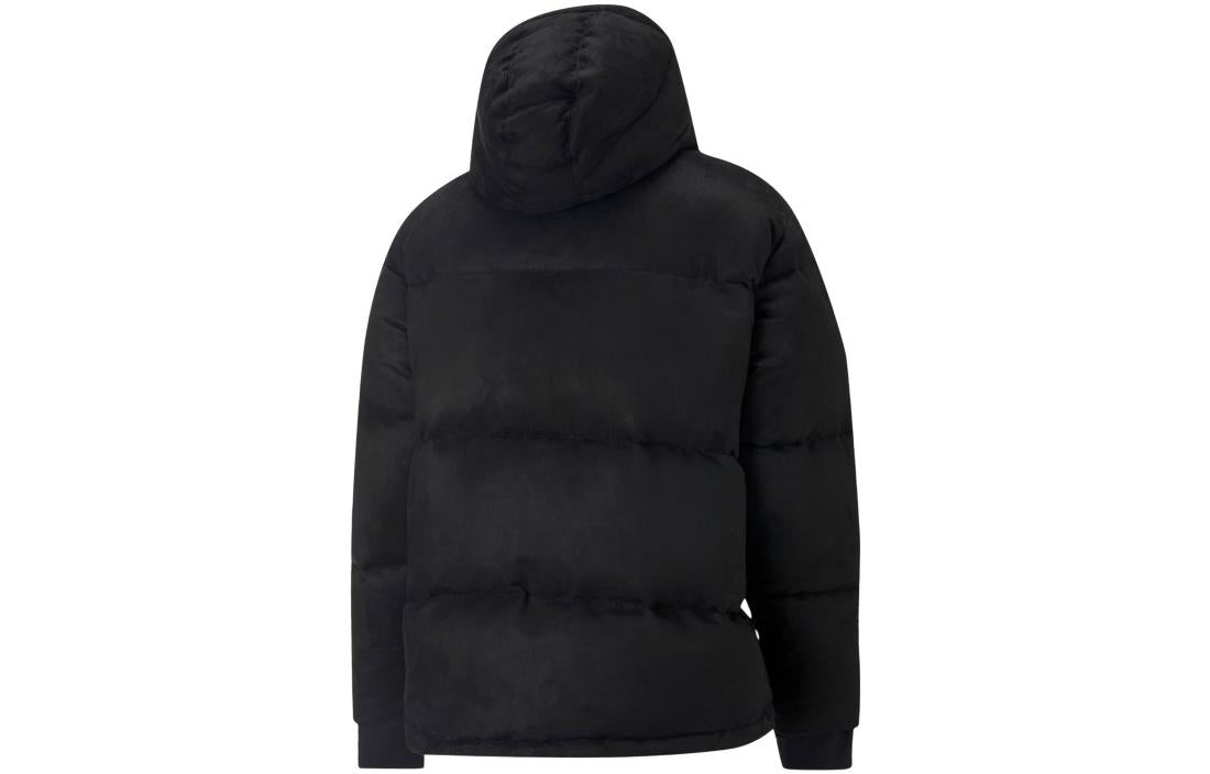 PUMA Logo MMQ Faux Leather Down Jacket 'Black' 535786-01
