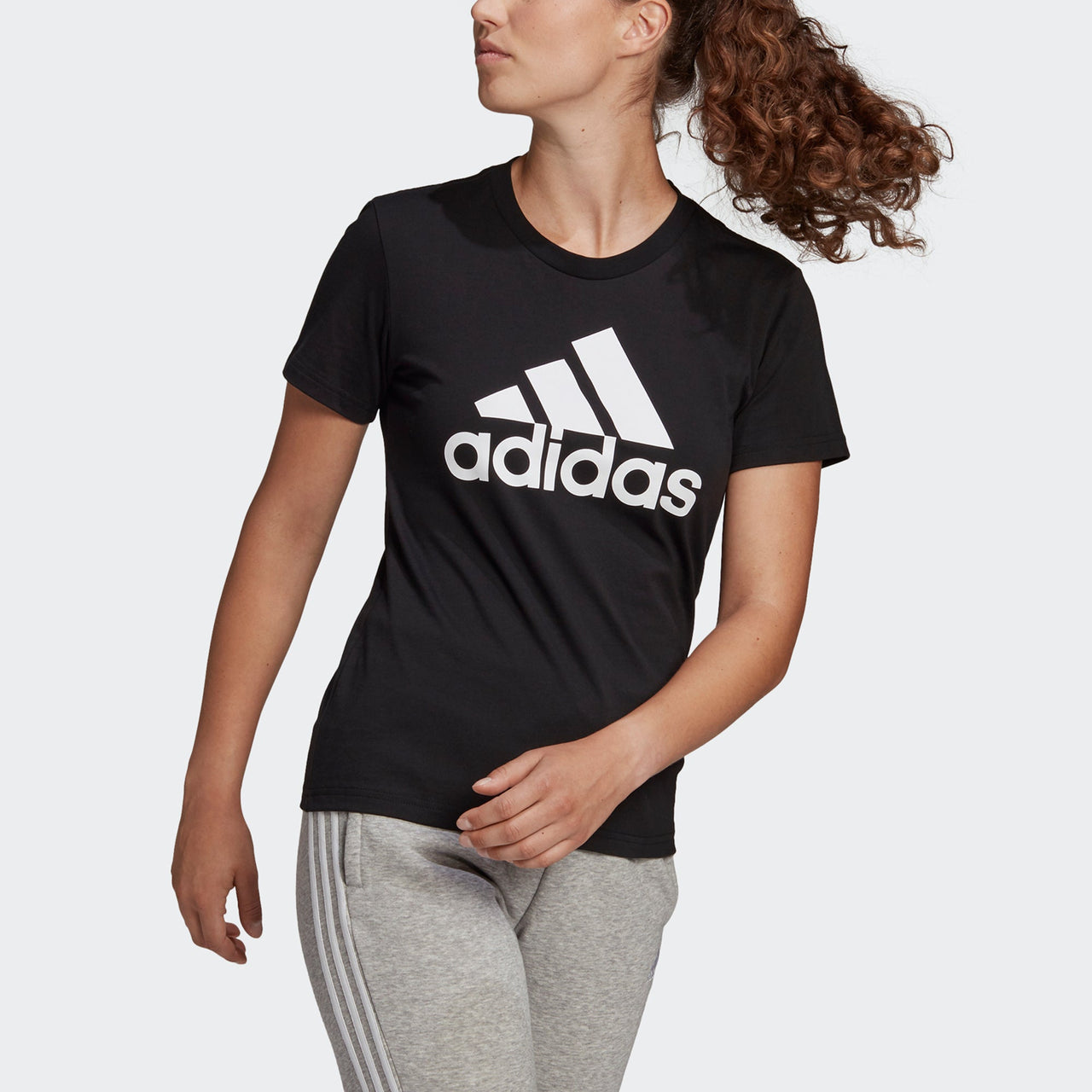 (WMNS) adidas W Bl T Sports Stylish Logo Printing Short Sleeve Black T-Shirt GL0722