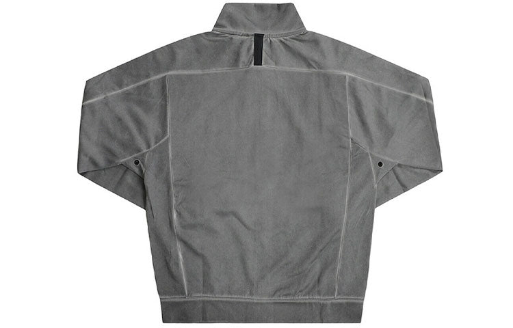 Nike Sportswear Embroidered Logo Knit Sports Jacket Gray DA7177-010
