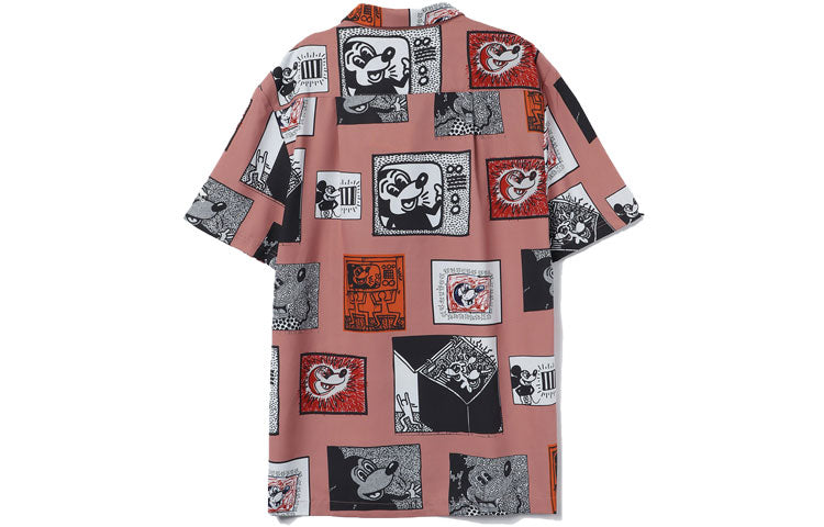 Li-Ning x Disney Mickey Mouse x Keith Haring Short Sleeve Shirt 'Pink Multi' ASHR081-1