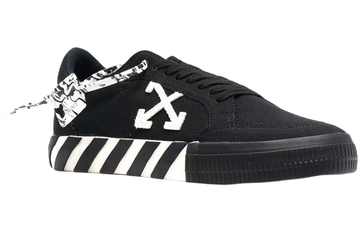 Off-White Low Vulcanized Canvas Sneaker 'Black White Orange' OMIA085F21FAB0021001