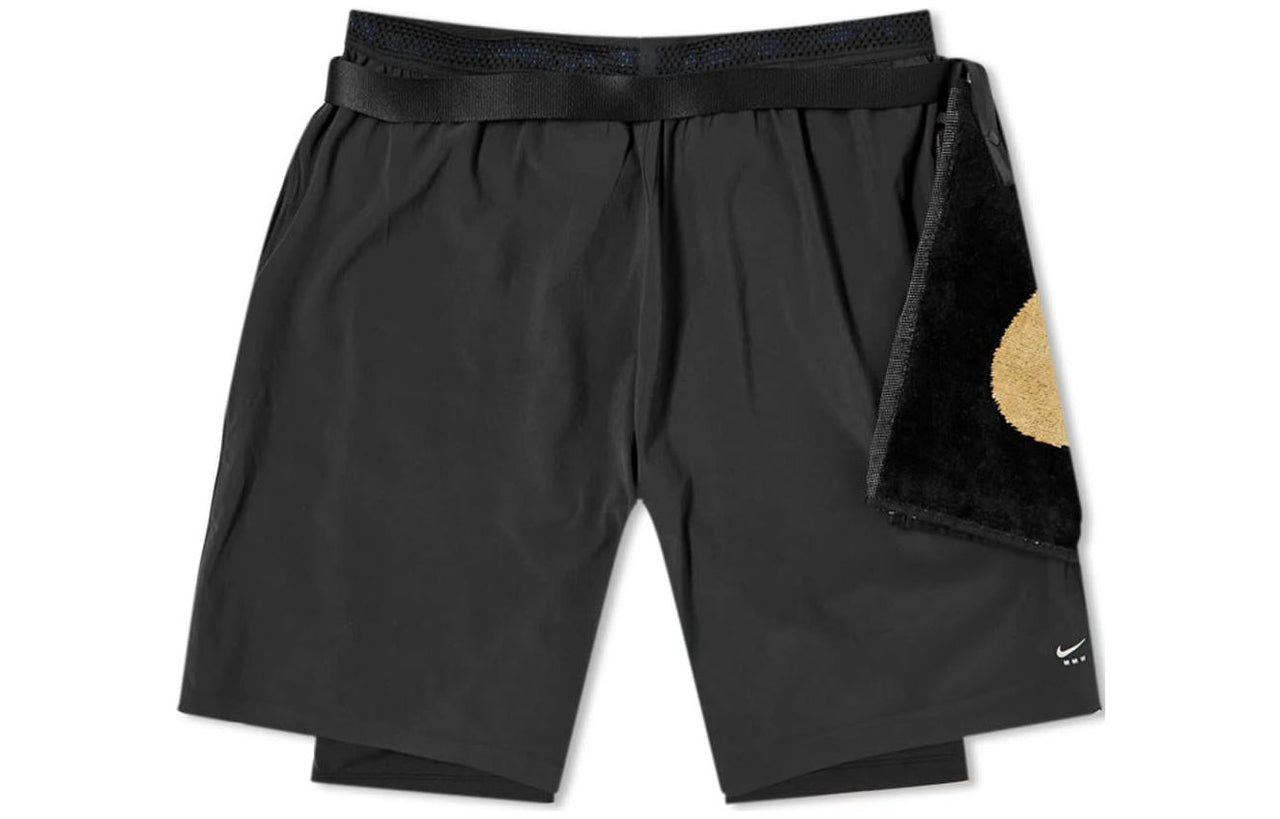 Nike x MMW Crossover SS22 Solid Color Belt Straight Shorts Black DD9439-010