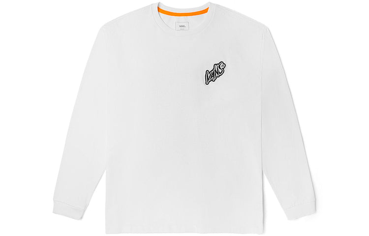 Vans Embroidered Logo Round Neck Long Sleeves Couple Style White VN0002BRWHT