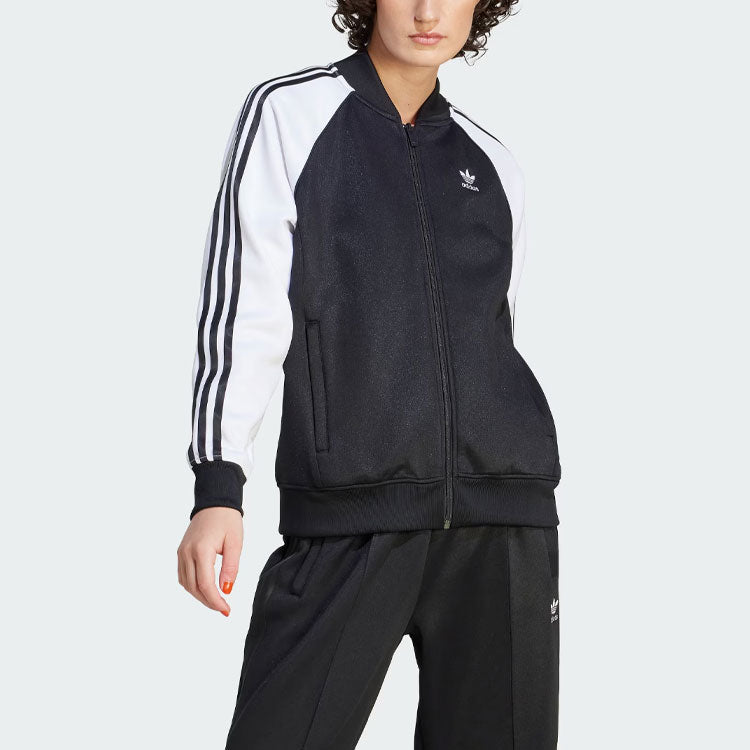 (WMNS) adidas Adicolor Classics Oversized SST Track Jacket 'Black White' IK4026