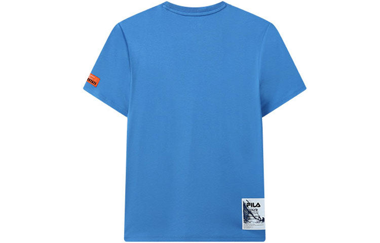 FILA Alphabet Printing Round Neck Short Sleeve Blue F11M128117F-RB