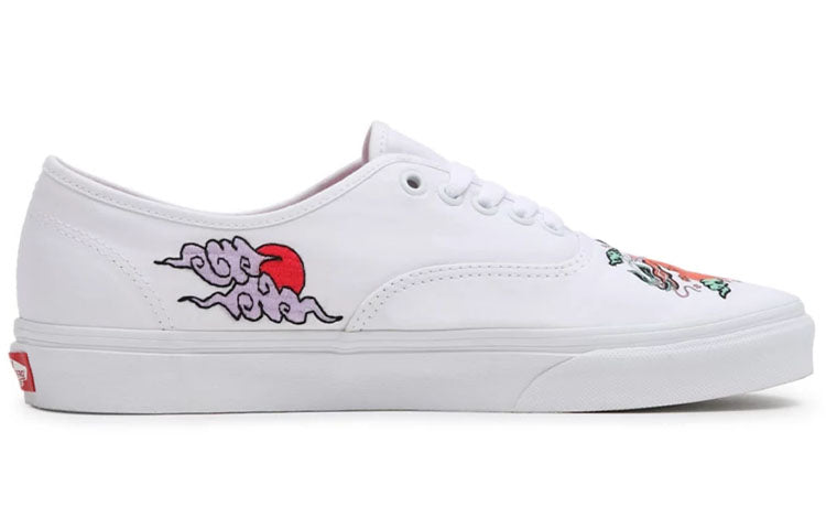 Vans Authentic Classic Casual Skateboarding Shoes Unisex White Chinese Style Printing 'White Pink Black' VN0A5KRDAT3