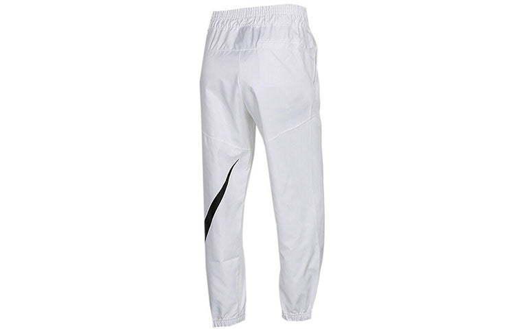 (WMNS) Nike Sportswear Swoosh Logo Printing Woven Sports Trousers White CJ3777-100