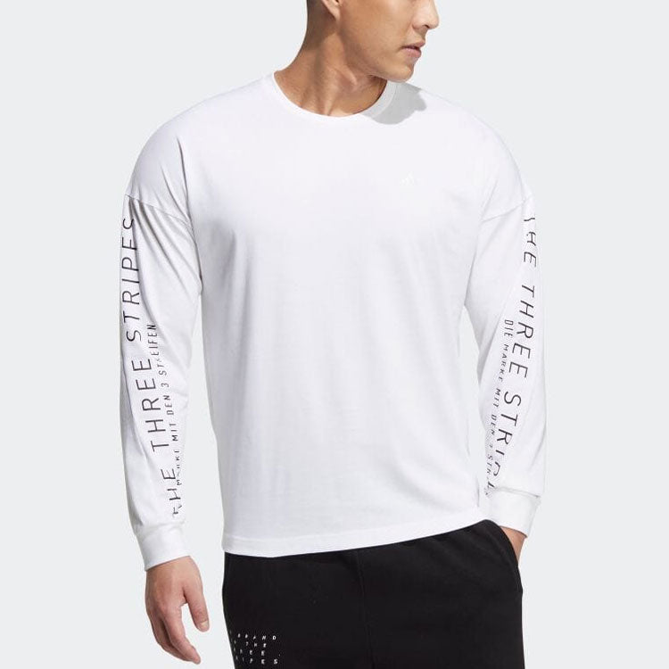 Men's adidas Minimalistic Alphabet Printing Casual Pullover White HM2695