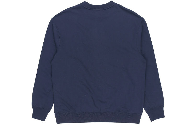 Men's Nike French Terry Swoosh 4 Embroidered Round Neck Sports Pullover Autumn Navy Blue DB9408-451
