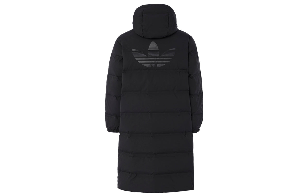 adidas Long Puffer Jacket Asia Sizing 'Black White' JD3749