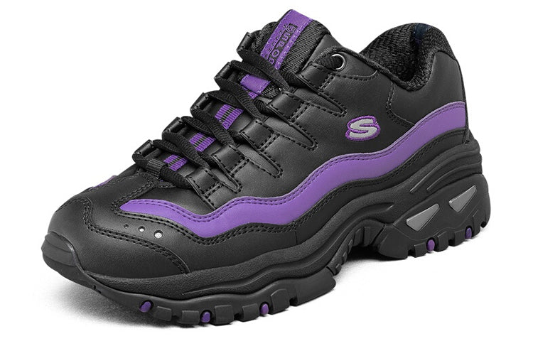 (WMNS) Skechers Energy-Over Joy Low-Top Running Shoes Black/Purple 13412-BKPR