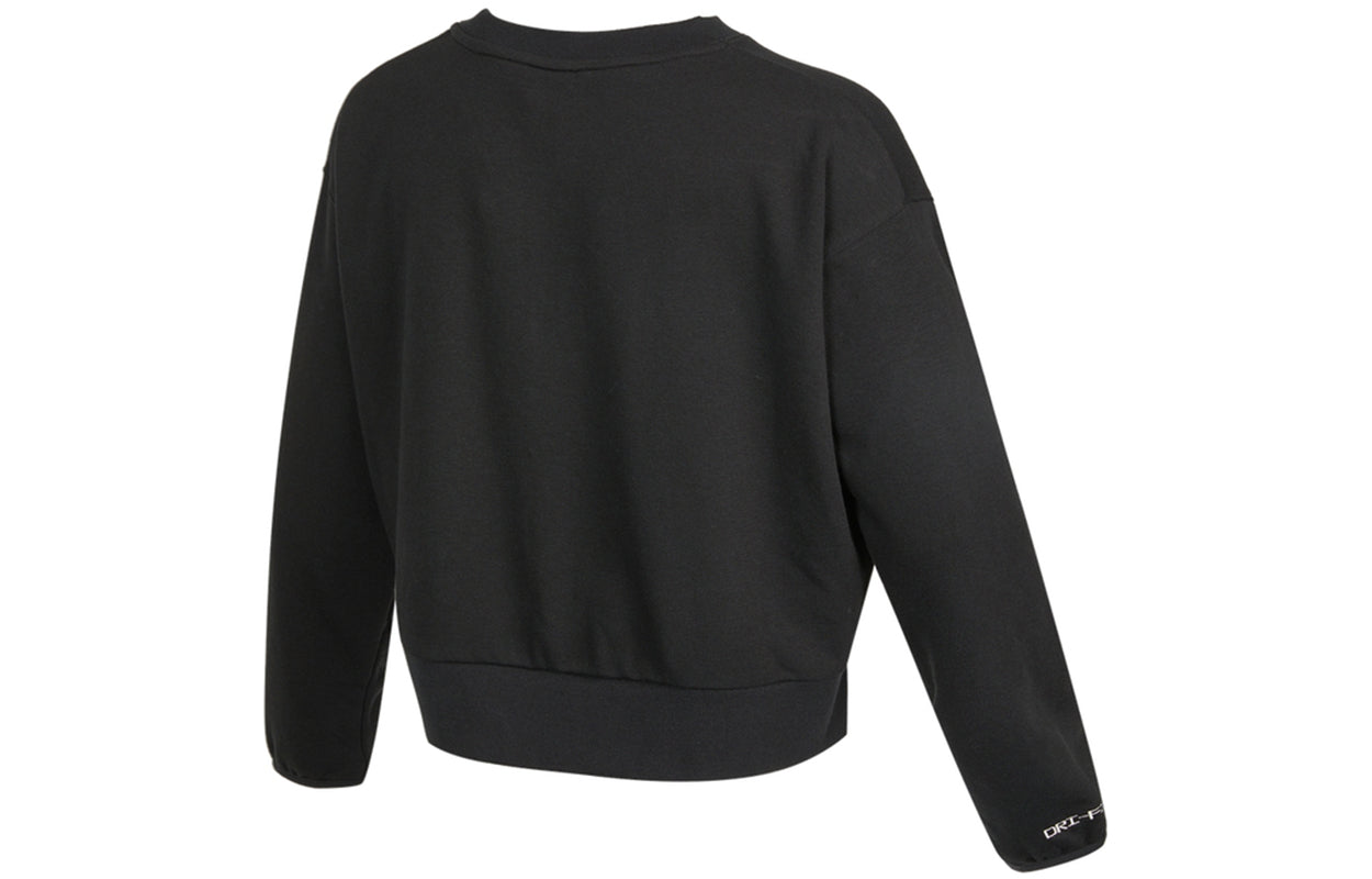 (WMNS) Nike As Nk Standard Issue Crew Embroidery Logo Knitting Round-neck Sweatshirt Black DD9256-010