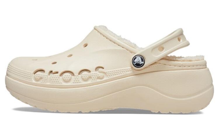 (WMNS) Crocs Baya Platform Lined Clog 'Beige' 208708-11S