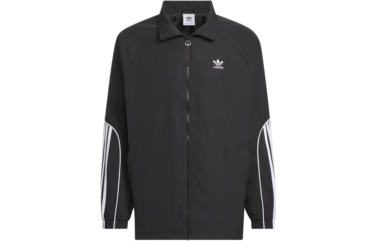 adidas Originals 3-Stripes Coach Jacket Asia Sizing 'Black' JE3491