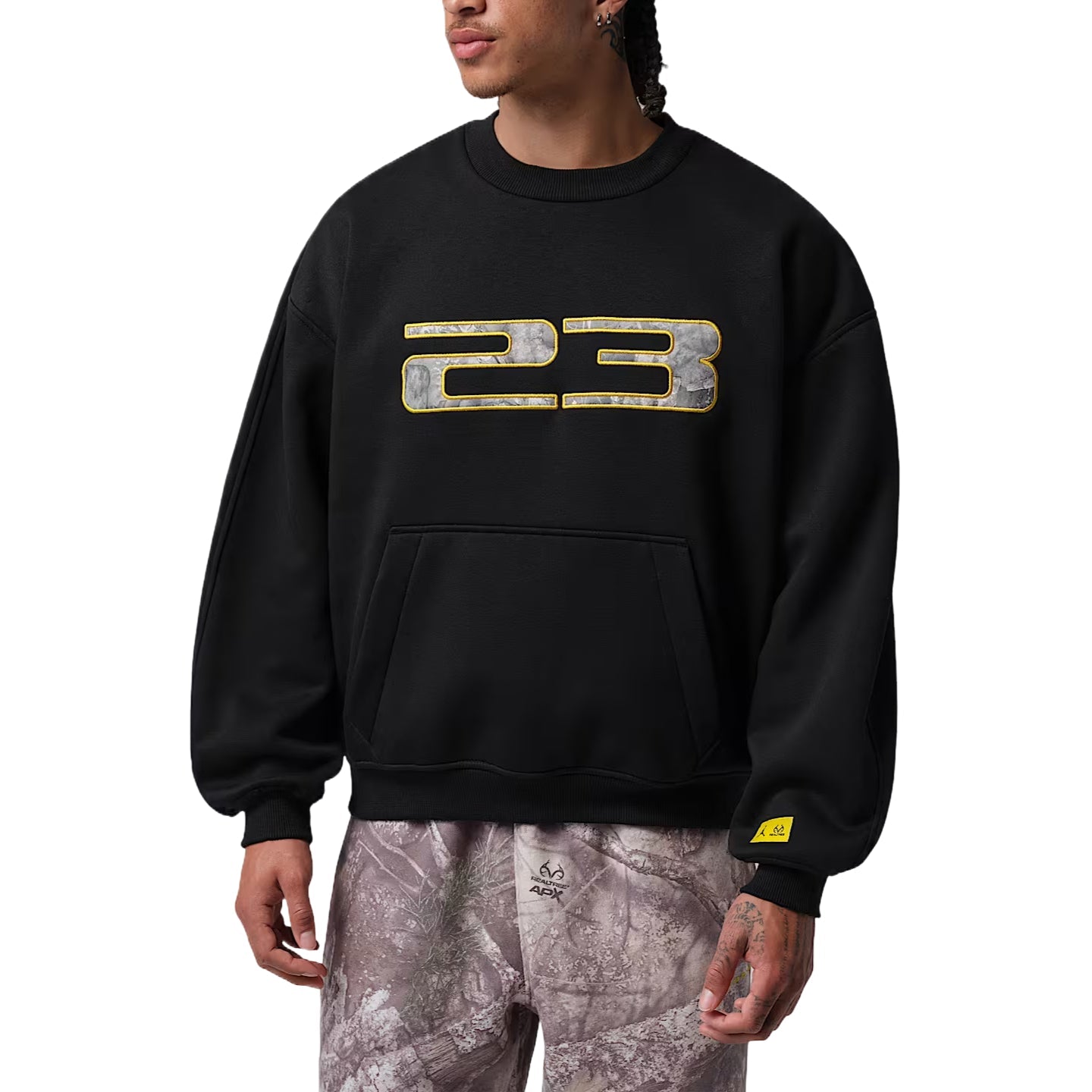 Jordan Brooklyn Realtree Sweatshirt 'Black Bright Citron' IM9873-010