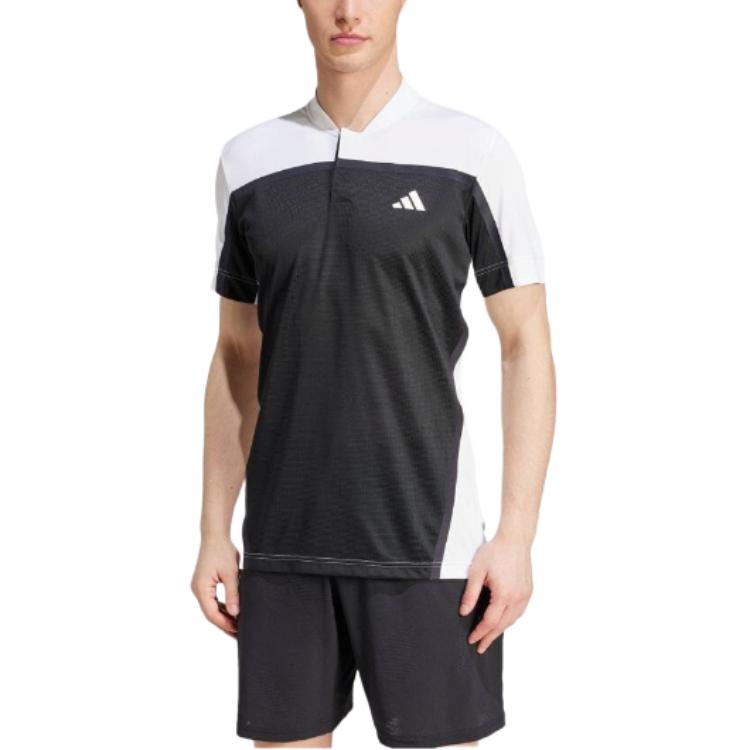 adidas Tennis HEAT.RDY Pro FreeLift Henley Polo Shirt Asia Sizing 'Black White' IS8970