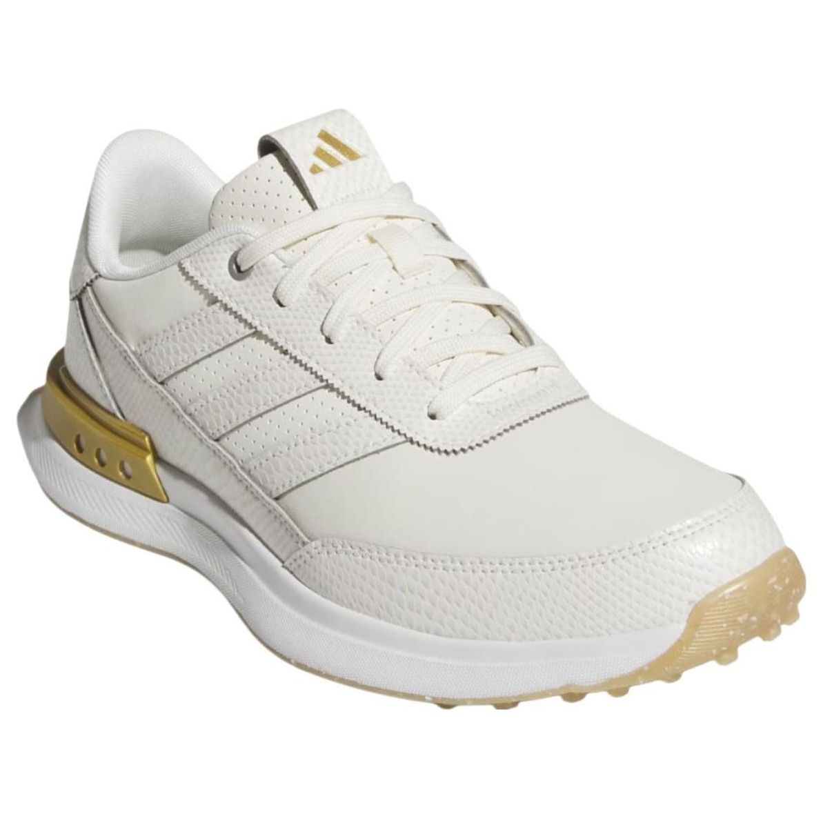 (WMNS) adidas S2G 24 Leather Spikeless Golf 'Off White Gold Metallic Gum' JI4038