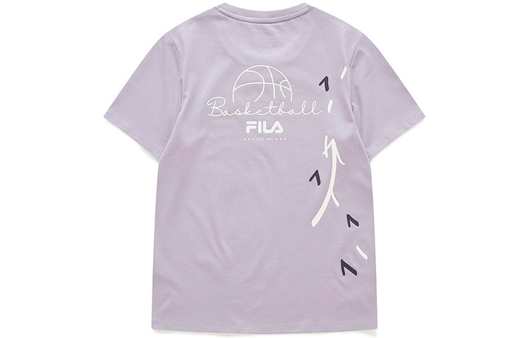 (WMNS) Fila FUSION Casual Sports Loose Knit Short Sleeve Purple T11W128103F-VT