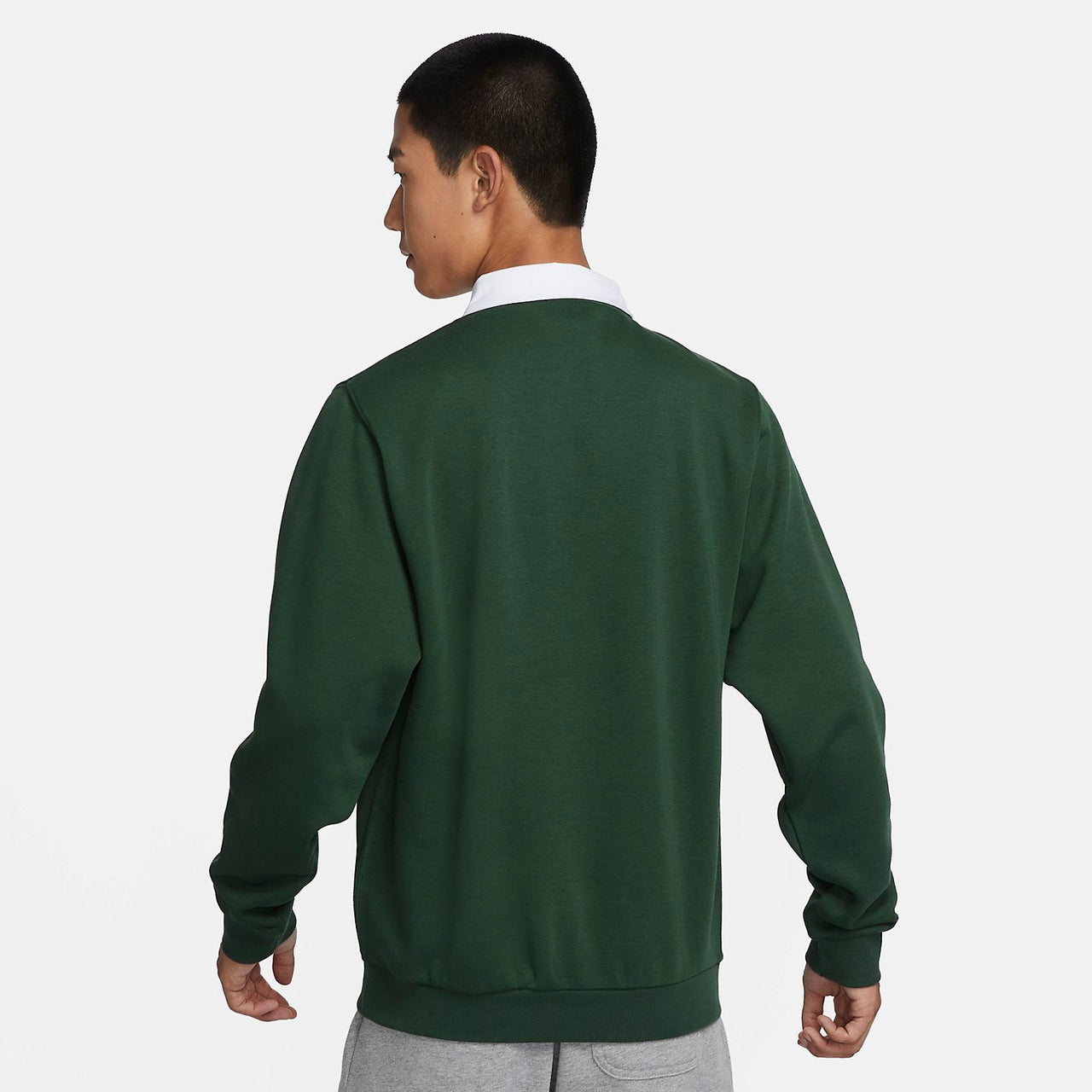 Nike Club Fleece Bushed Back Long Sleeve Polo Shirt 'Green' DX0538-323
