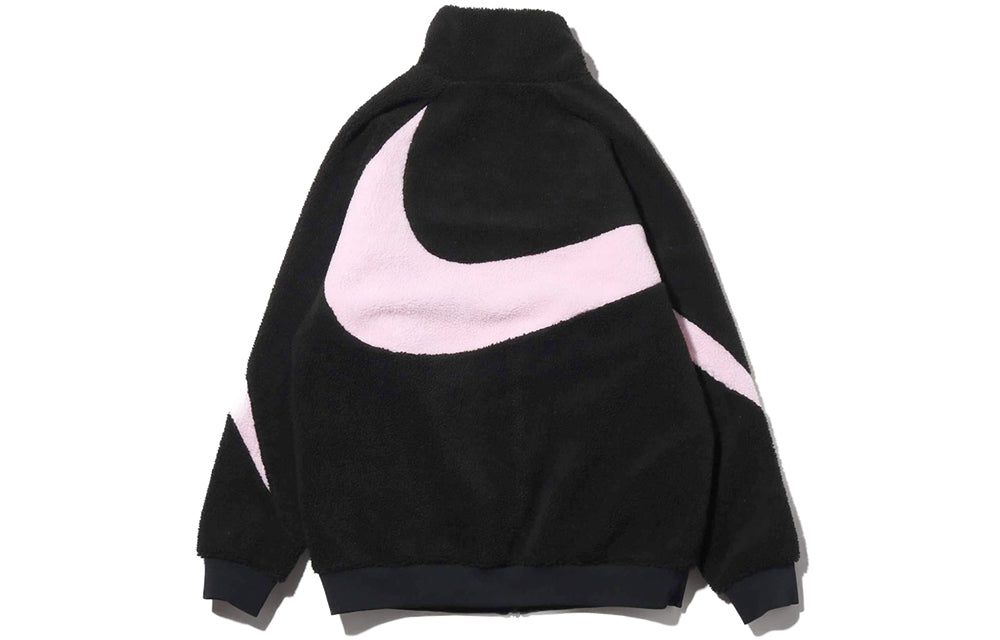 Nike Big Swoosh Polar Fleece Jacket 'Black Pink' BQ6546-016