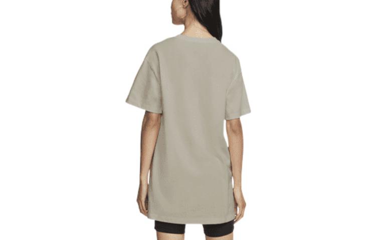 (WMNS) Nike Solid Color Shoulder Drop Breathable Short Sleeve A Gray Dress CJ2243-236