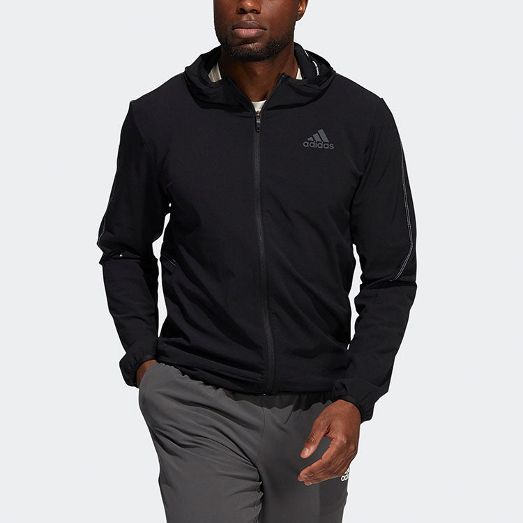 adidas Slim Fit Dry Sports Hooded Jacket Black GT8262