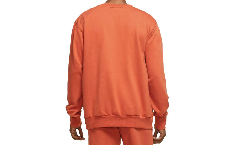 Nike Swoosh Casual Sports Solid Color Round Neck Pullover Orange CK6358-673