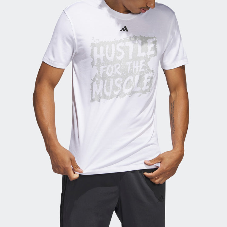 adidas Hustle For The Muscle T-Shirts 'White' H44742