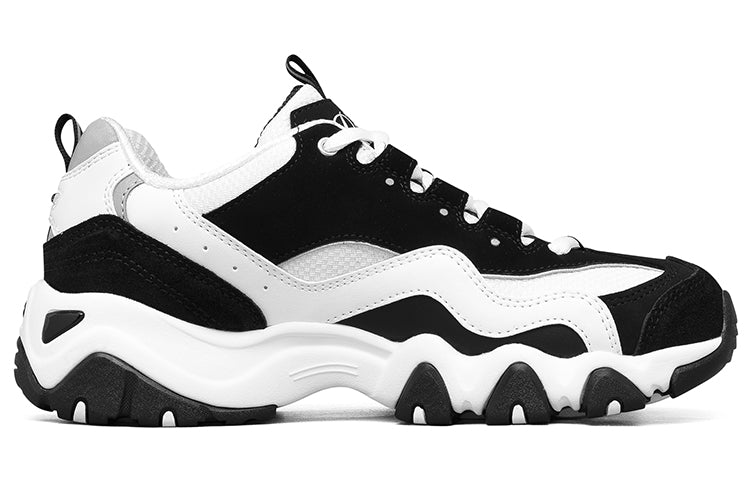 (WMNS) Skechers D'Lites low Dad Shoes GS Black/White/Grey 12493-BKW