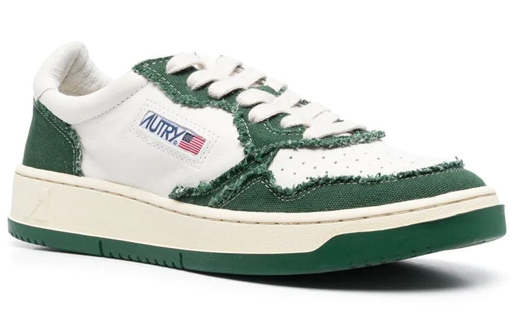 AUTRY Medalist Canvas-Panelled 'White Green' AULM-CB08
