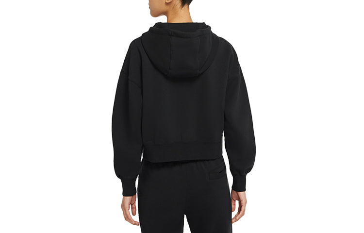 (WMNS) Air Jordan Flight Logo Fleece Hoodie 'Black' CV7738-010