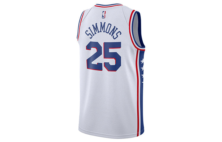Nike Men'S Philadelphia 76Ers Ben Simmons 25 White Dri-Fit Swingman Jersey 864441-101