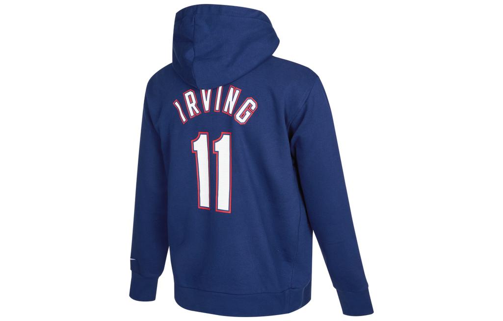 Men's Nike Alphabet Numeric Printing Drawstring Hooded Long Sleeves Blue DB2255-493