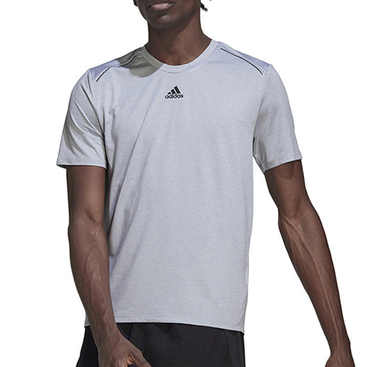 Men's adidas Hiit Cool Tee Athleisure Casual Sports Logo Round Neck Short Sleeve Gray T-Shirt HL8791