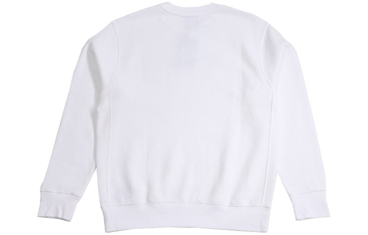 Nike JDI Printing Fleece Lined Athleisure Casual Sports Black Round Neck Pullover White BV5090-100