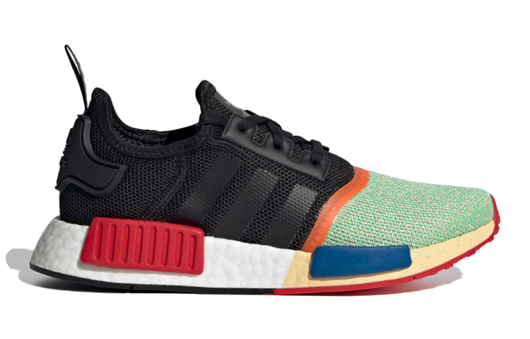 (GS) adidas originals NMD R1 J 'Black Green Red' FW1076