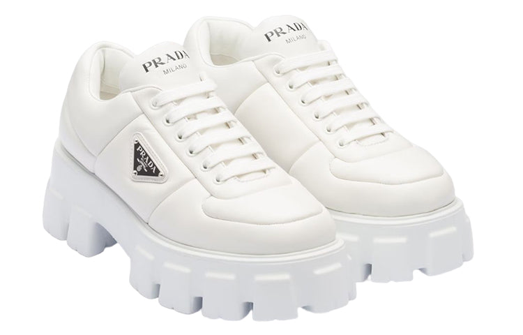 (WMNS) PRADA Monolith Brushed Leather Lace-up Shoes 'White' 1E119N_2DL8_F0009_F_055