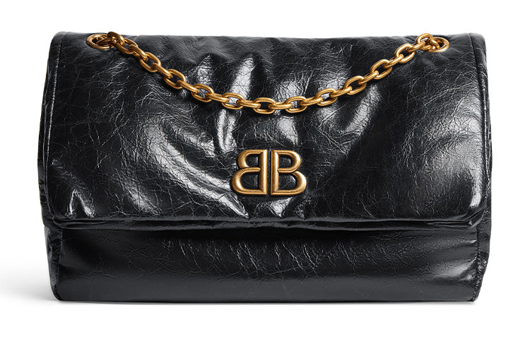 (WMNS) Balenciaga Monaco Medium Chain Bag 'Black' 7659452AAR81000