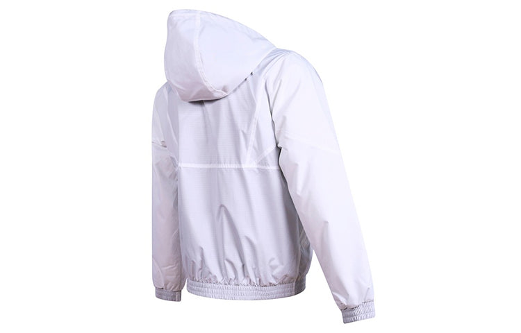 Converse hooded Drawstring Zipper Pocket Jacket White 10019993-A03