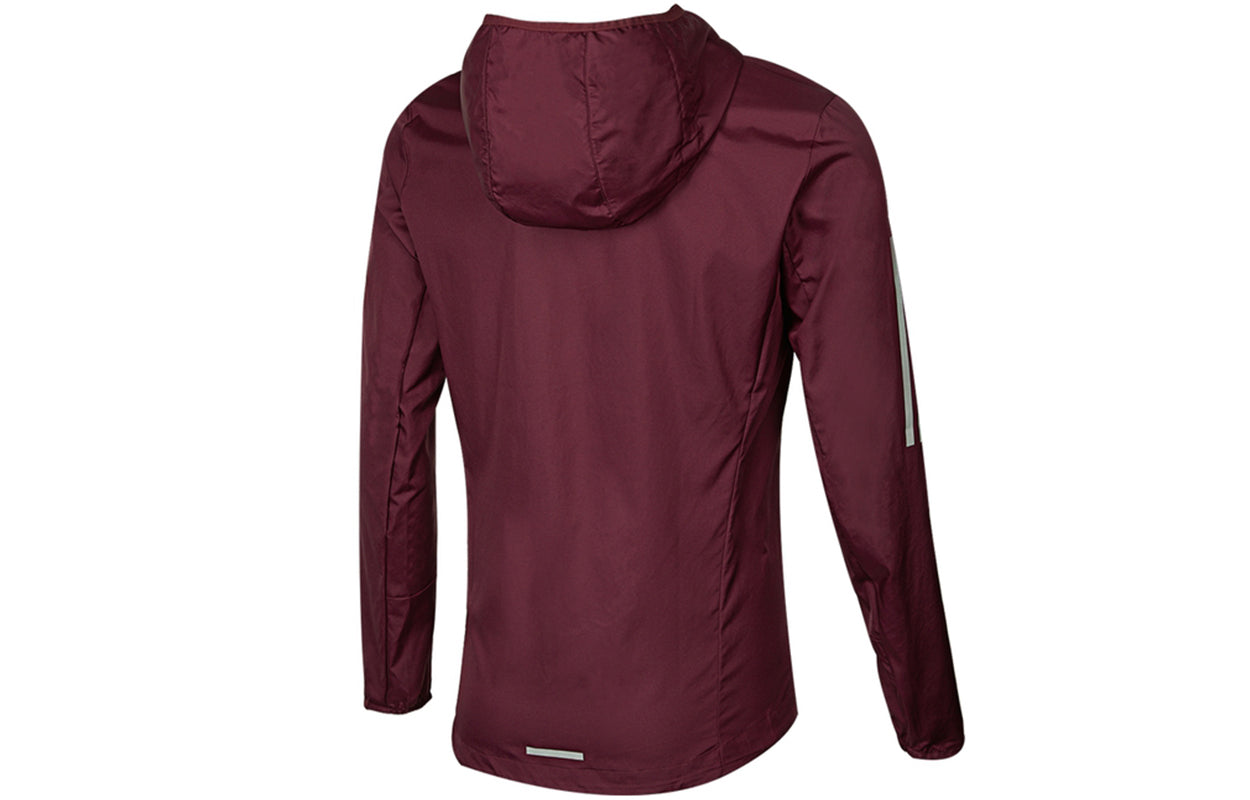 adidas Own The Run Jkt Sports Woven Hooded Jacket Red H34516