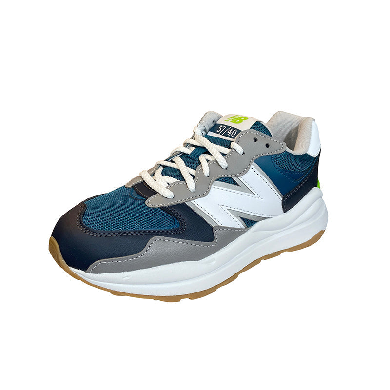 (GS) حذاء New Balance مقاس 57/40 "أزرق رمادي أبيض" GC5740PV