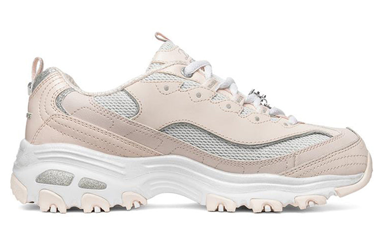 (WMNS) Skechers D'lites 1.0 Running Shoes White/Pink 12241-PKW