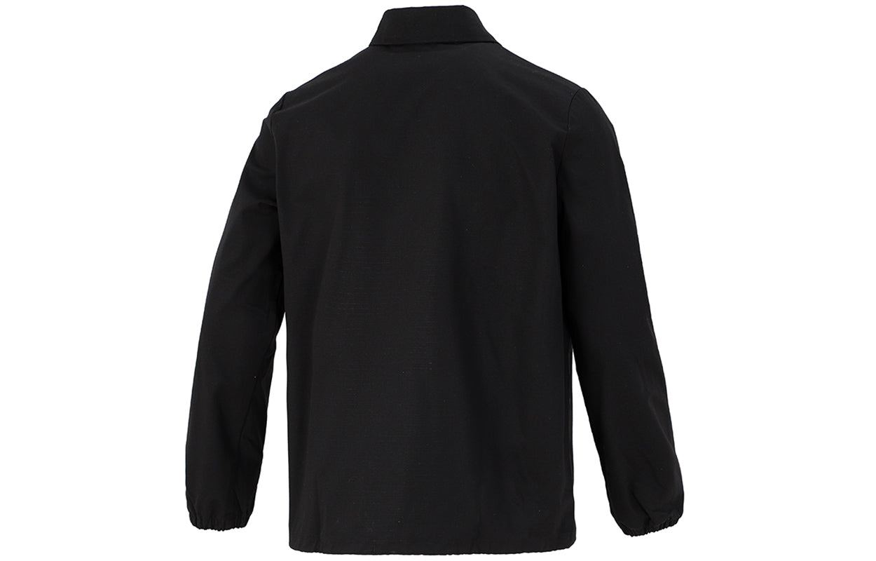 PUMA Embroidered Small Label Solid Color Logo Sports Woven Jacket Black 532172-01