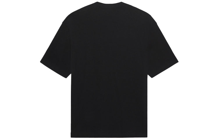 Men's Balenciaga SS21 Solid Color Logo Printing Short Sleeve Black 612966TJV871070