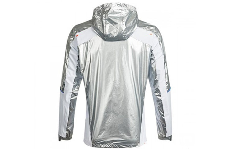 (WMNS) adidas Space Jkt W Running Sports Hooded Jacket Silver Metallic GN4269