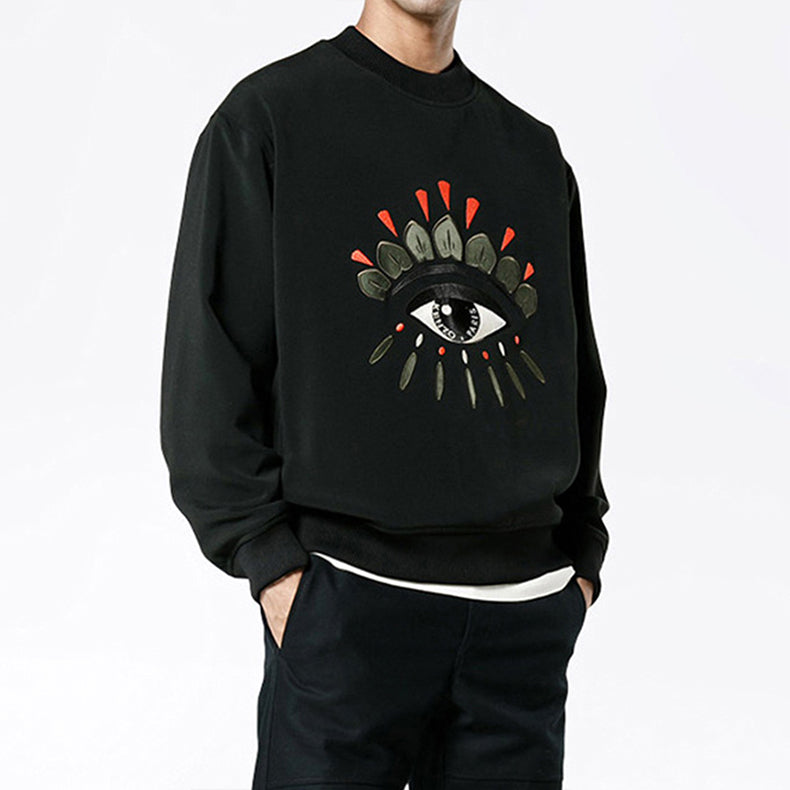 Men's KENZO Eye Pattern Round Neck Black F765SW6041RG-99