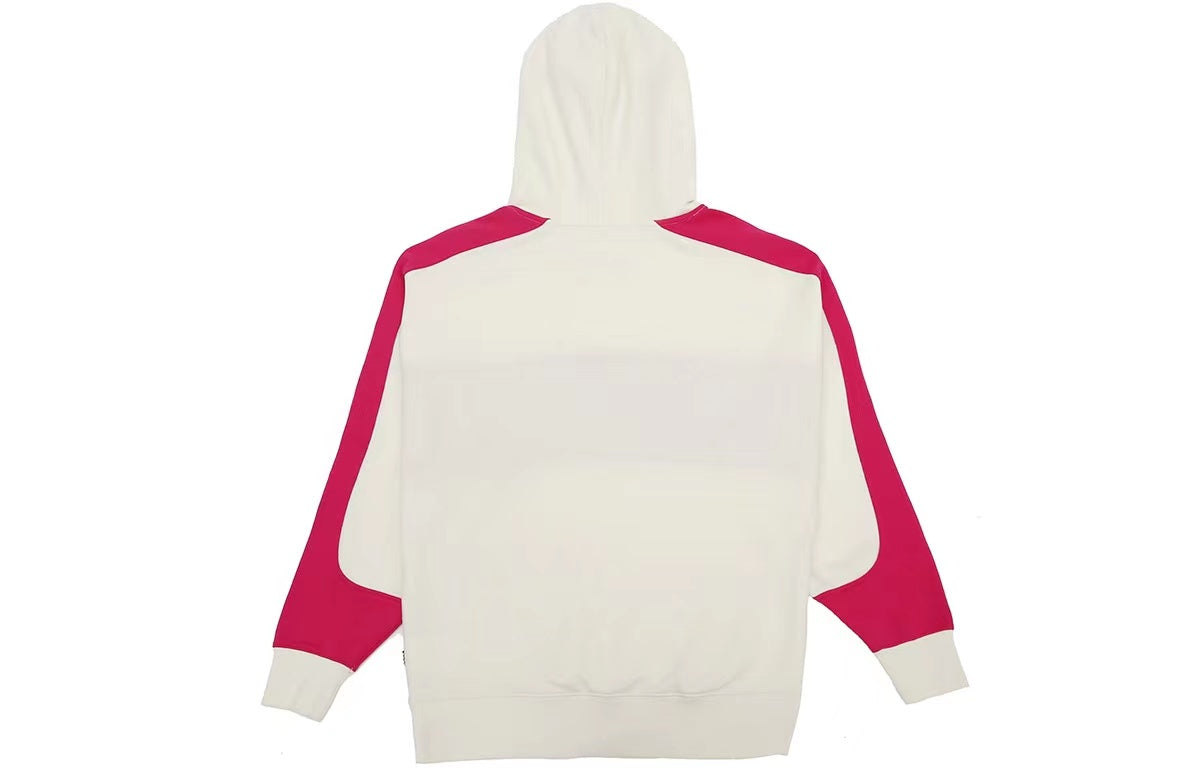 (WMNS) Vans Colorblock Pullover Hoodie 'White Red' VN0A4RBLZL0