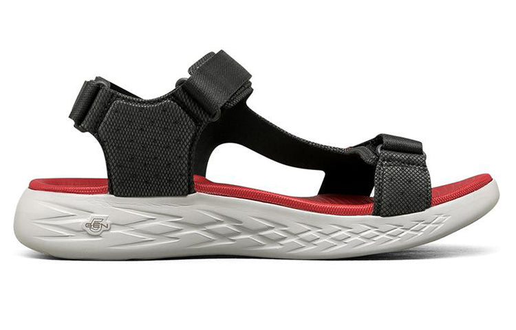 Skechers On The Go 600 Velcro Sandals Black/Red 55383-BKRD