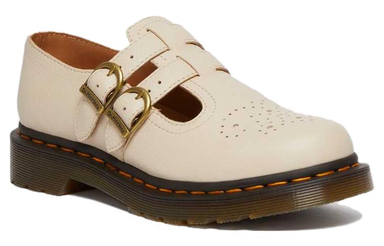 (WMNS) Dr. Martens 8065 Virginia Leather Mary Jane 'Parchment Beige' 30692292